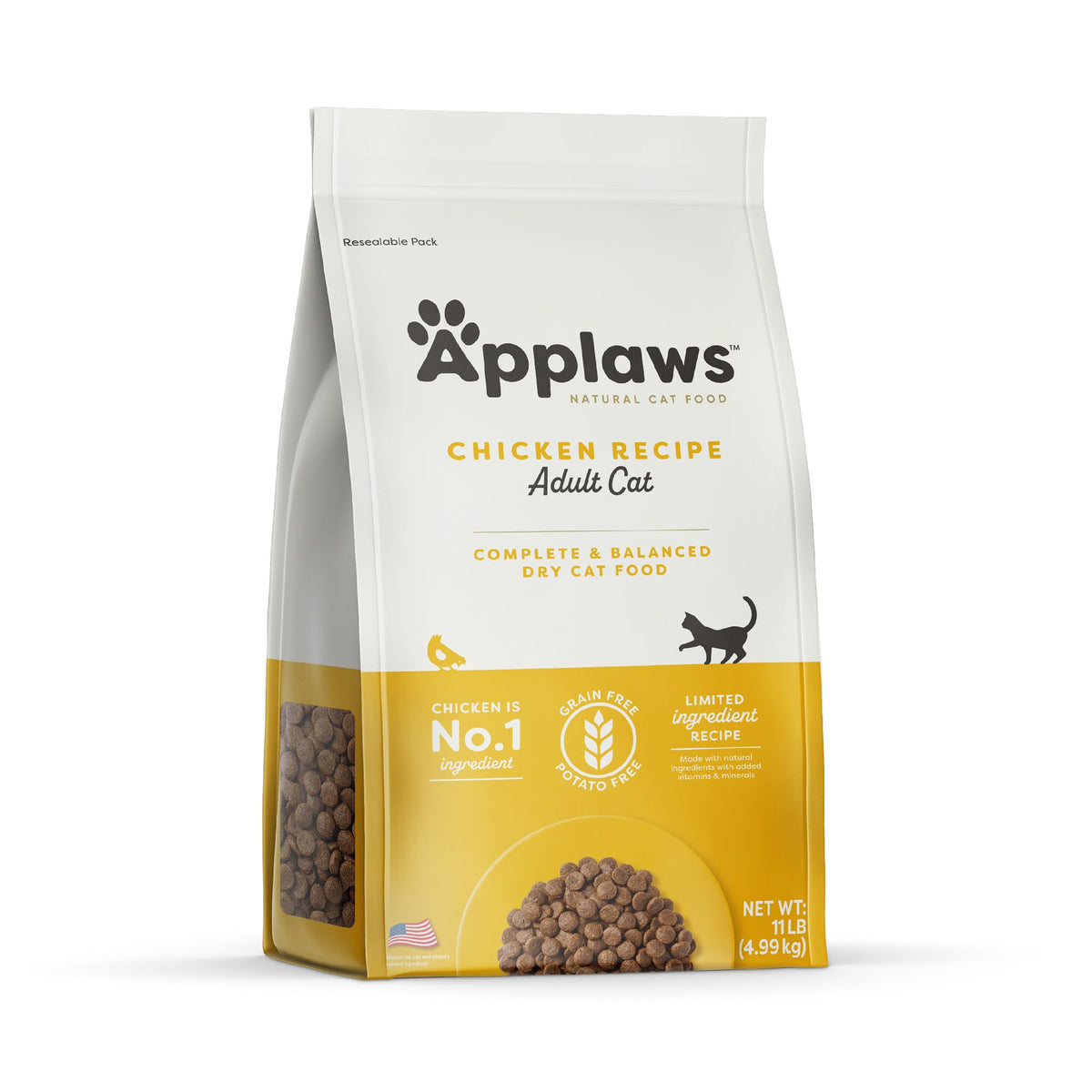 Applaws bolsa de comida seca para gatos sin granos, nutrición completa para su energía diaria.