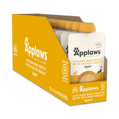 Applaws complemento húmedo, caldo de hueso de pollo para gatos, sabor natural.