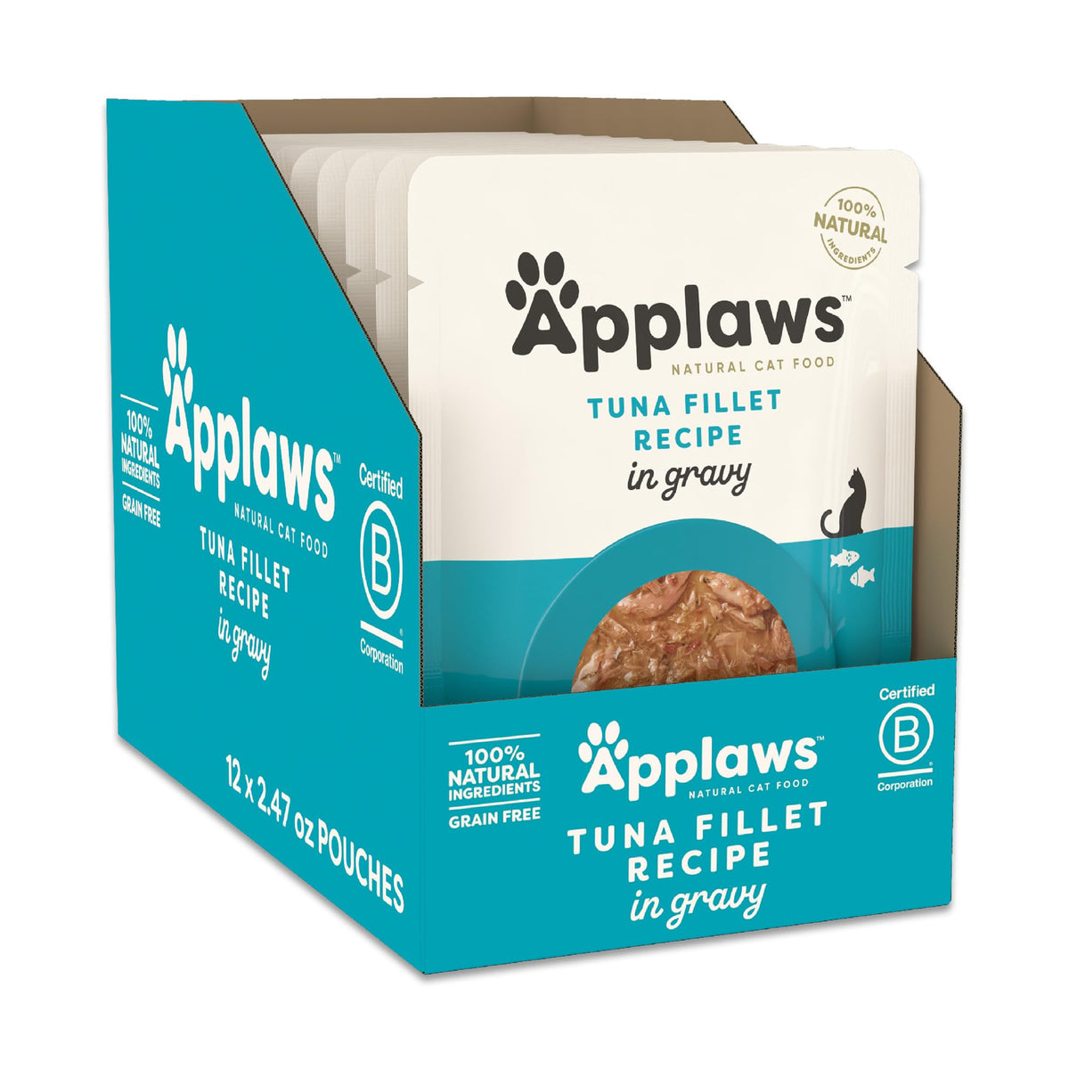 Applaws filete de atún en salsa, aporte de proteína real para gatos.