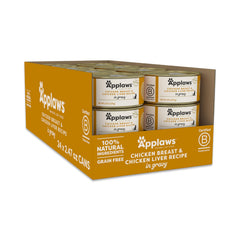 Applaws gato, comida húmeda en salsa de pollo e hígado para hidratación y sabor natural.
