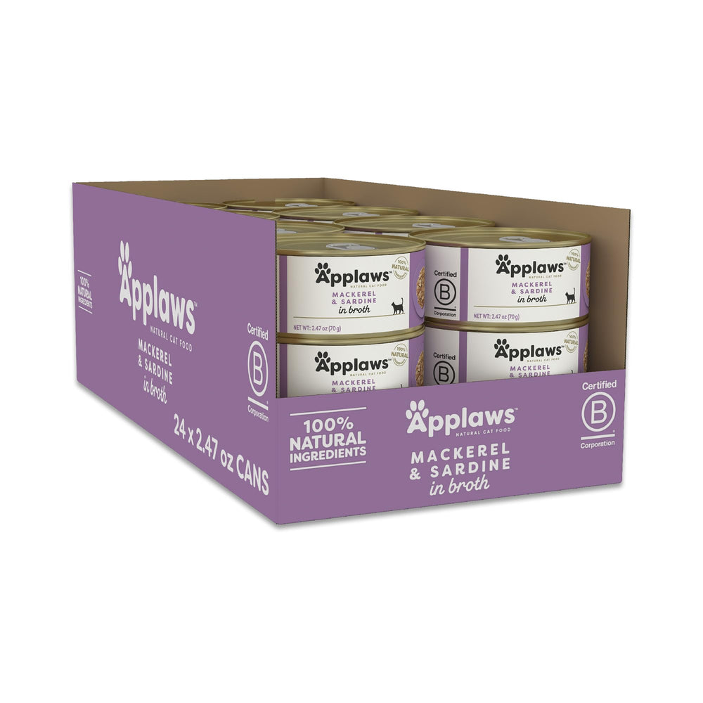 Applaws: lata caballa y sardina en caldo, proteína de calidad para gustos exigentes.