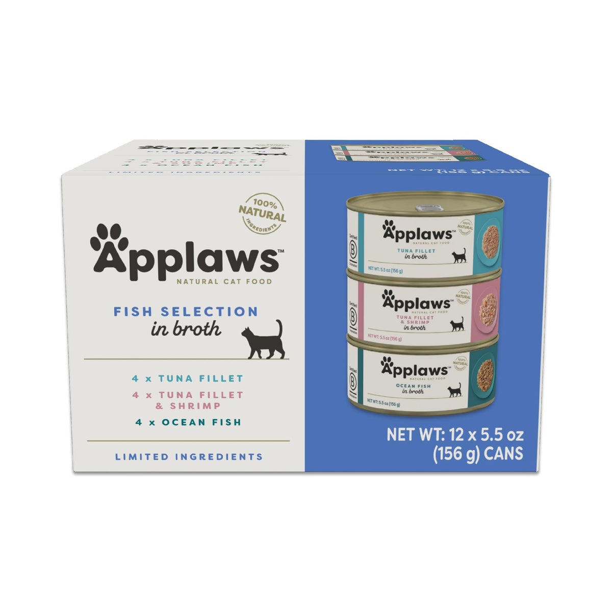 Applaws comida húmeda para gatos con filete de atún en caldo, alta proteína.