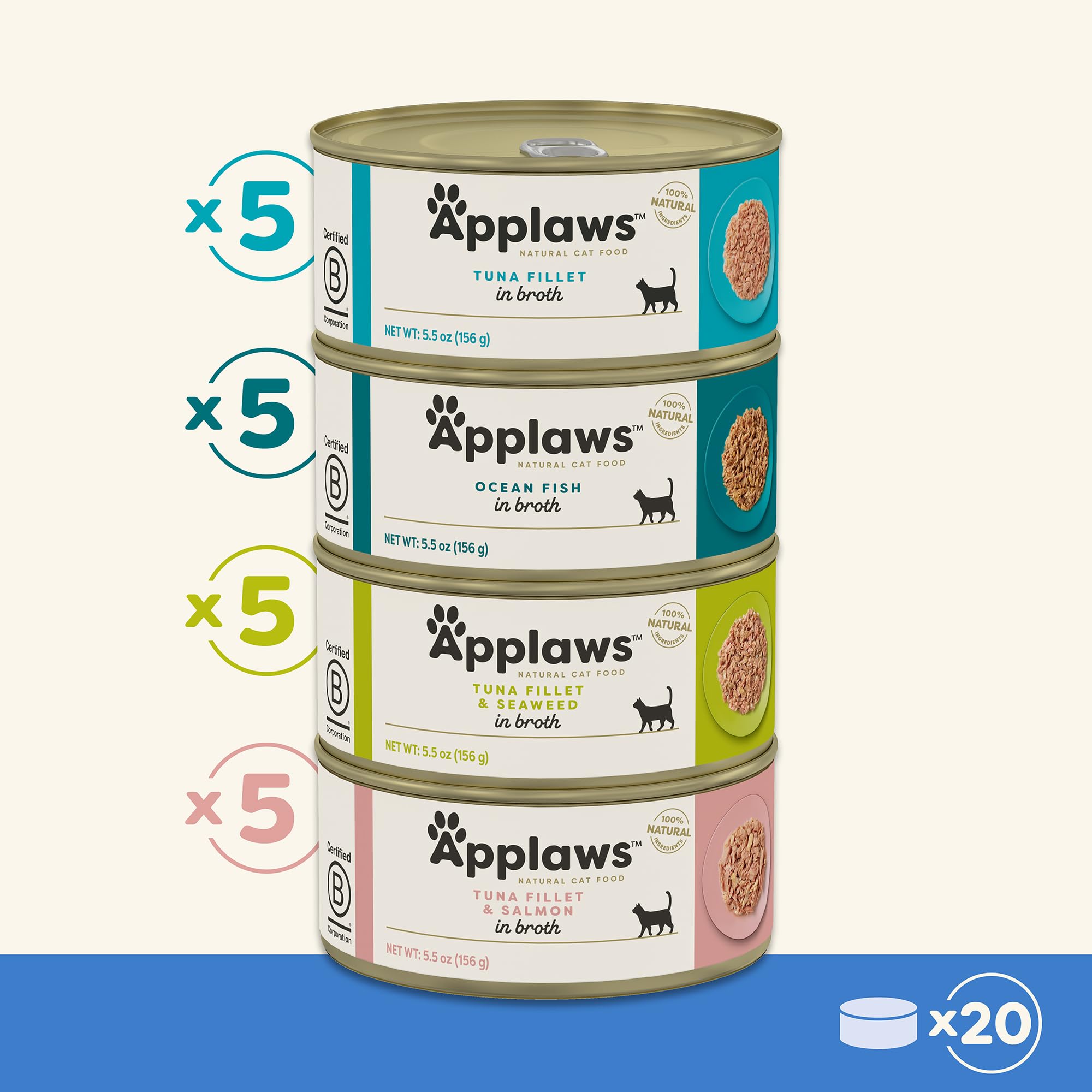 Applaws lata gato caldo atún y salmón: combinación atractiva para días variados.