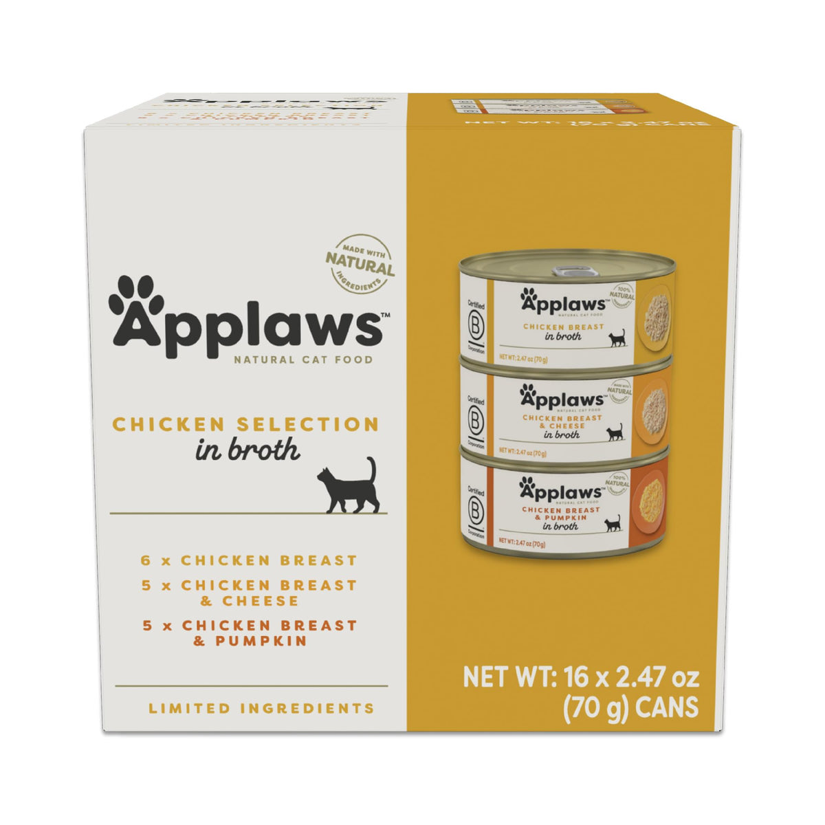 Applaws gato-pollo-natural: proteína de alta calidad y sabor auténtico.