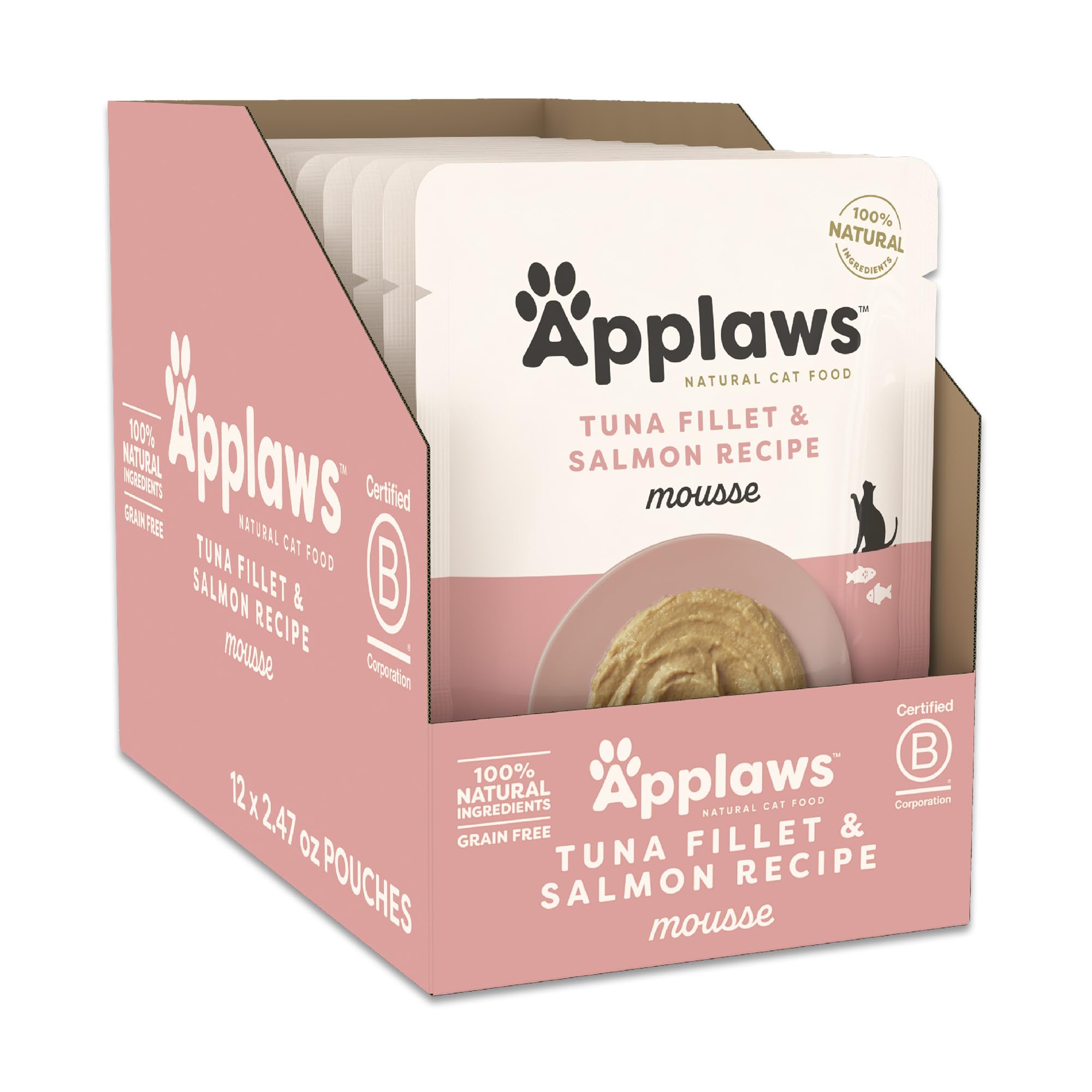 Applaws Mousse natural en sobre, ideal para atraer gatos exigentes.