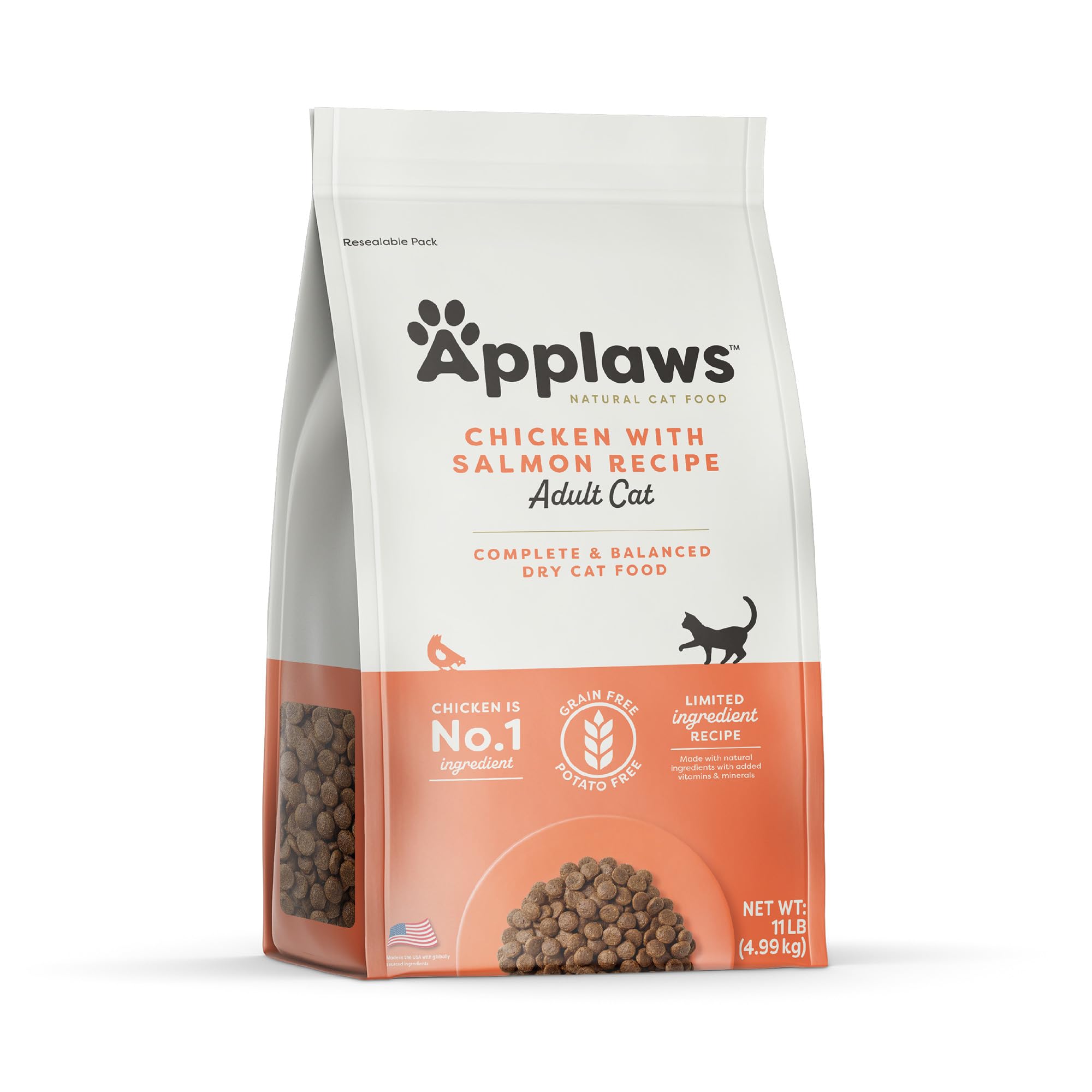Applaws comida seca para gatos sin granos, proteína premium para energía diaria.