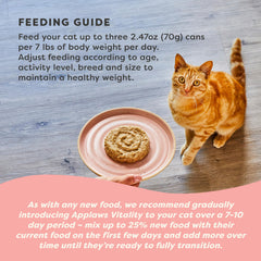 Applaws Vitality Paté, snack complementario para gatos, premio entre comidas