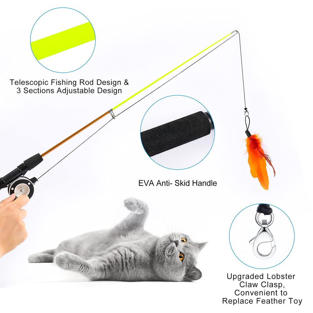 APSUAE plumas-de-teaser-con-campana estimulan curiosidad felina y juego prolongado.