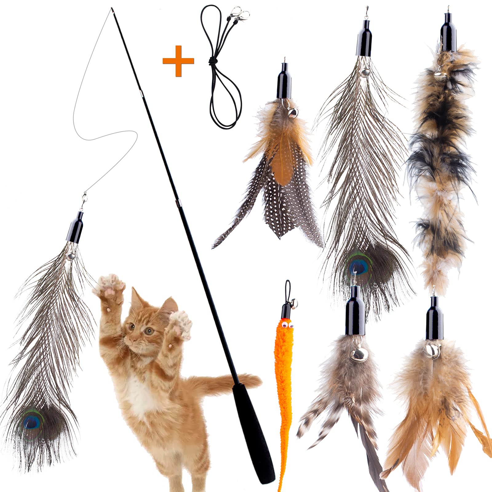 APSUAE varita retráctil extendida para juego interactivo con tu gato