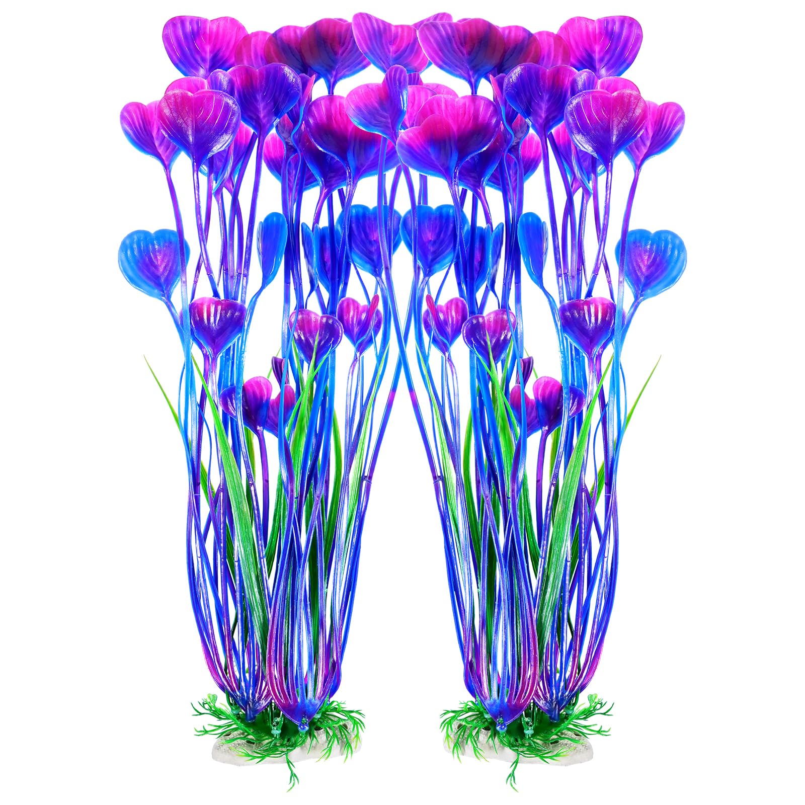 AQUANEAT plantas artificiales para acuario moradas de 15-5 pulgadas ofrecen color y atractivo visual
