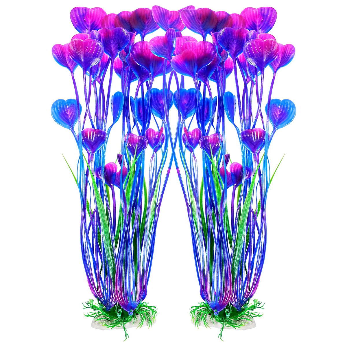 AQUANEAT plantas artificiales para acuario moradas de 15-5 pulgadas ofrecen color y atractivo visual