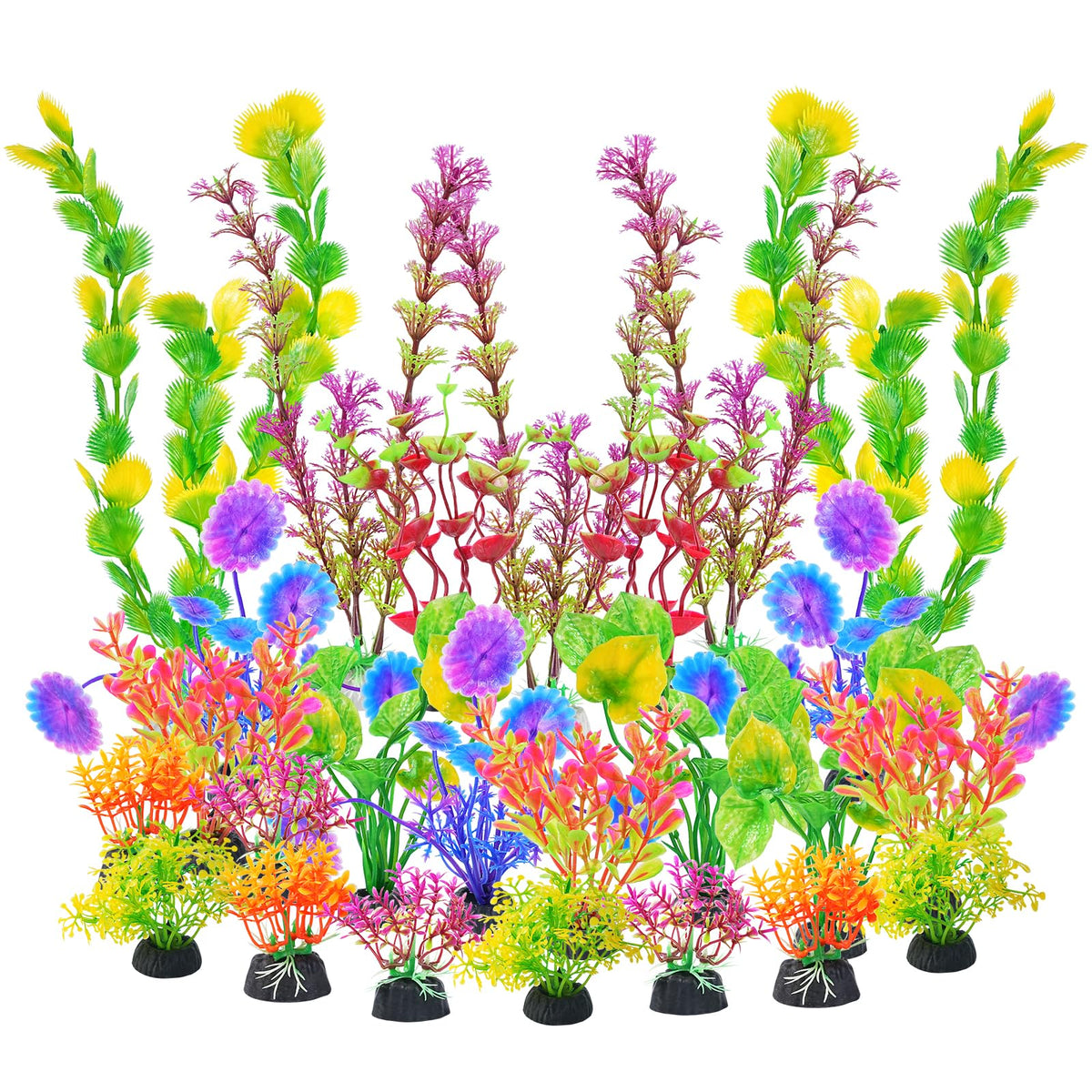 AQUANEAT plantas artificiales para acuario con colores variados y efecto decorativo