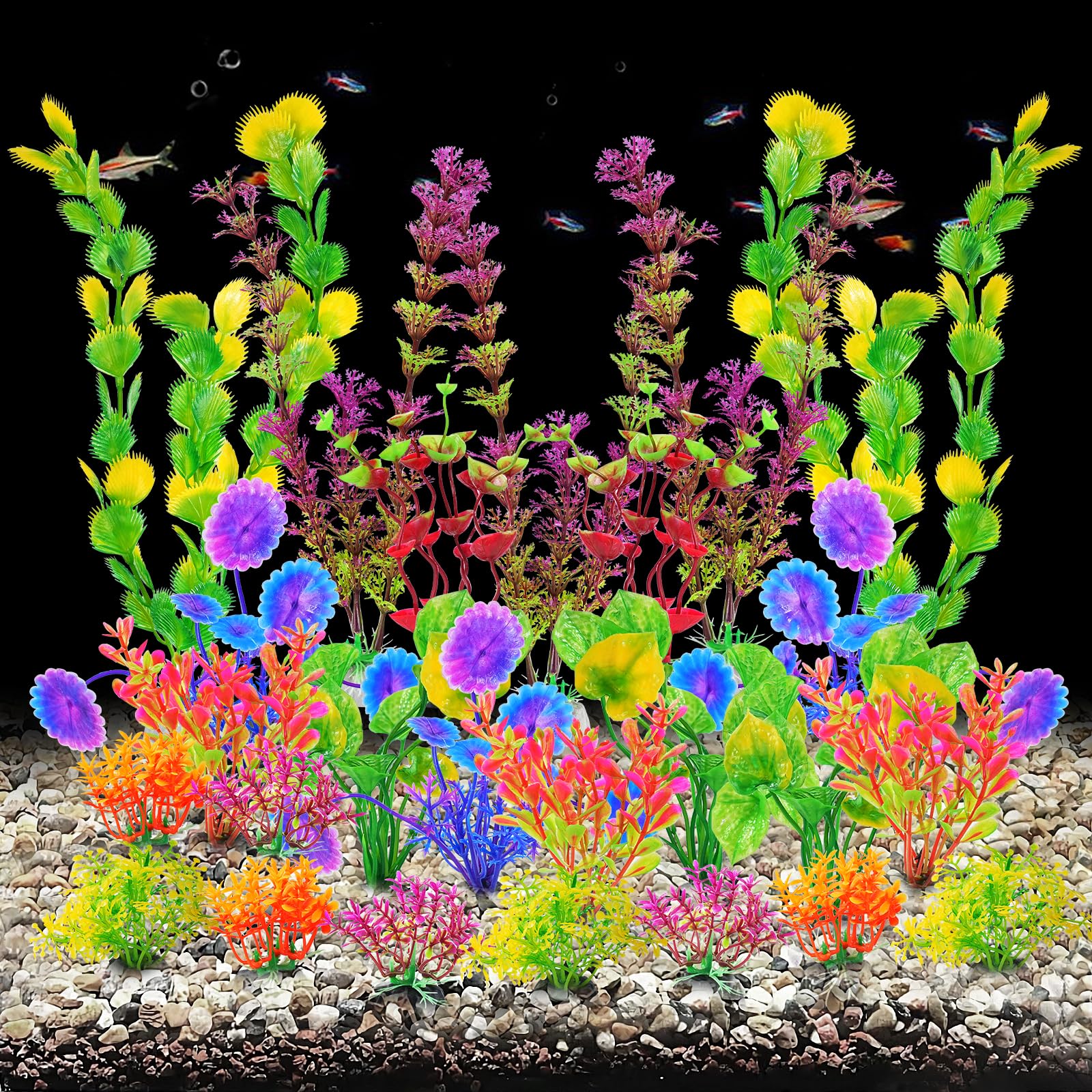 AQUANEAT plantas artificiales para acuario, limpieza rápida y fácil mantenimiento