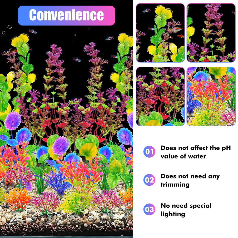 AQUANEAT plantas artificiales para acuario no requieren iluminación y permanecen bonitas