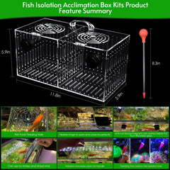 Aquarium Choice, vista frontal de la caja de aclimatación magnética, instalación rápida y estable.