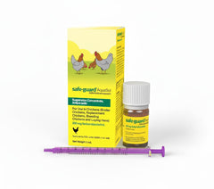 Aquasol desparasitante para gallinas, botella de 3 ml con dosificador para uso diario.