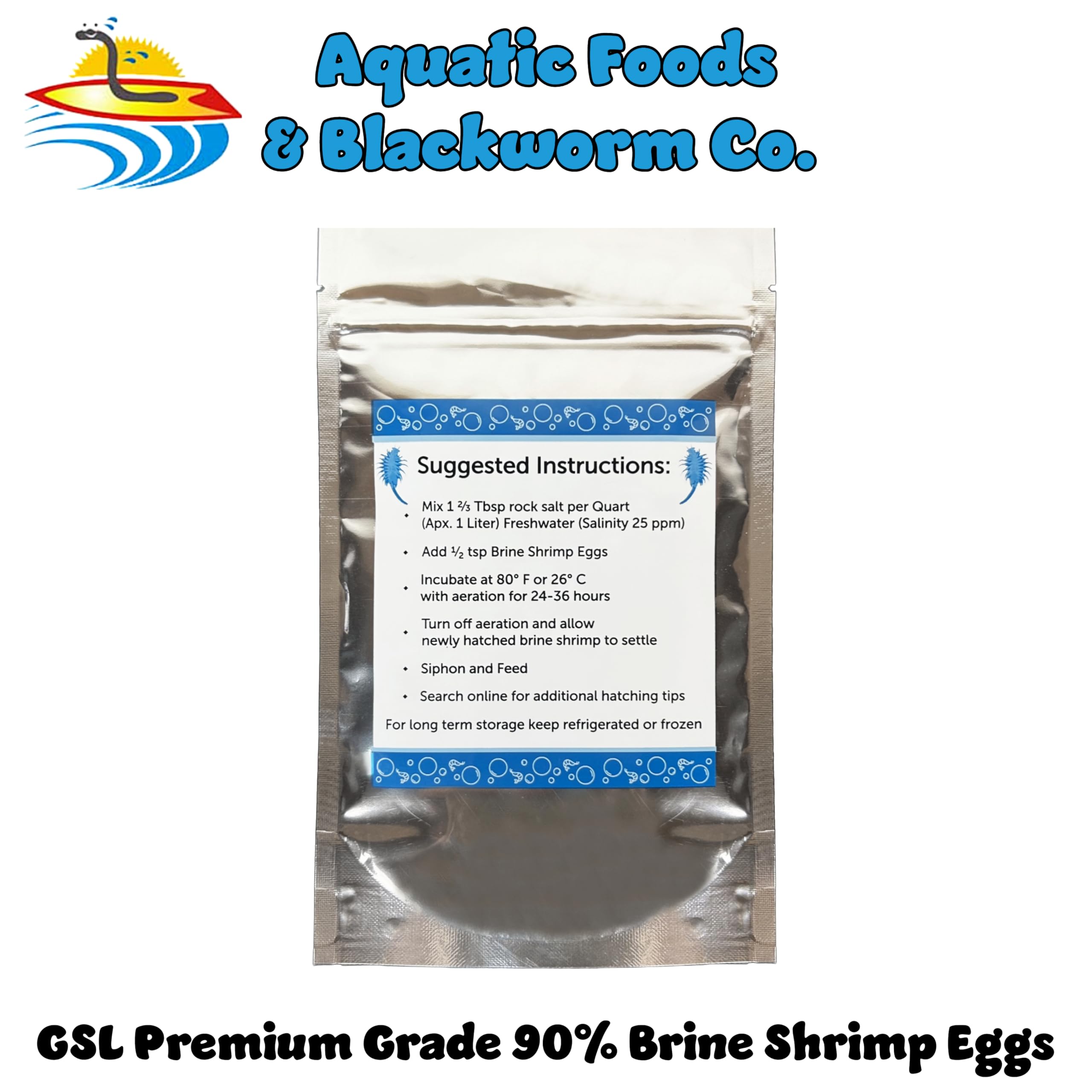 Huevos premium Artemia de Aquatic Foods, 90% de eclosión para acuarios.