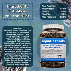 Presentación para peces tropicales de fondo con fórmula completa y nutrientes clave.