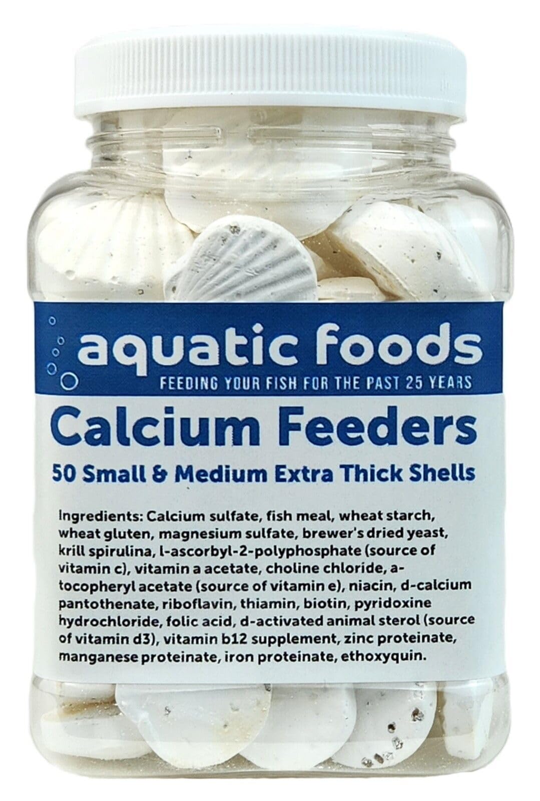 Aquatic Foods Inc. Conchas calcio caracoles: fortalecen caparazones y salud visual.