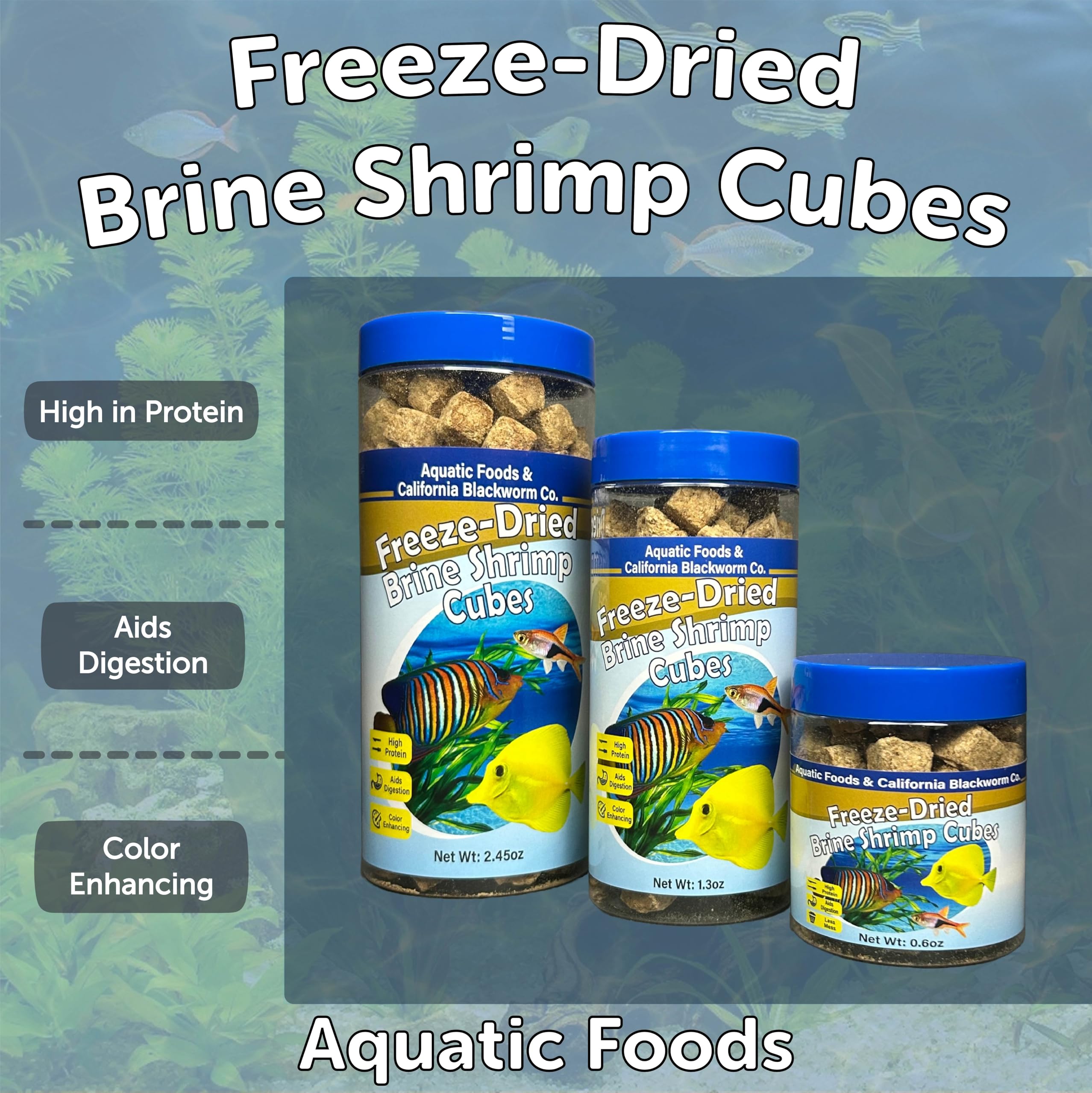 Aquatic Foods Inc. cubos flotantes de camarón para goldfish y bettas