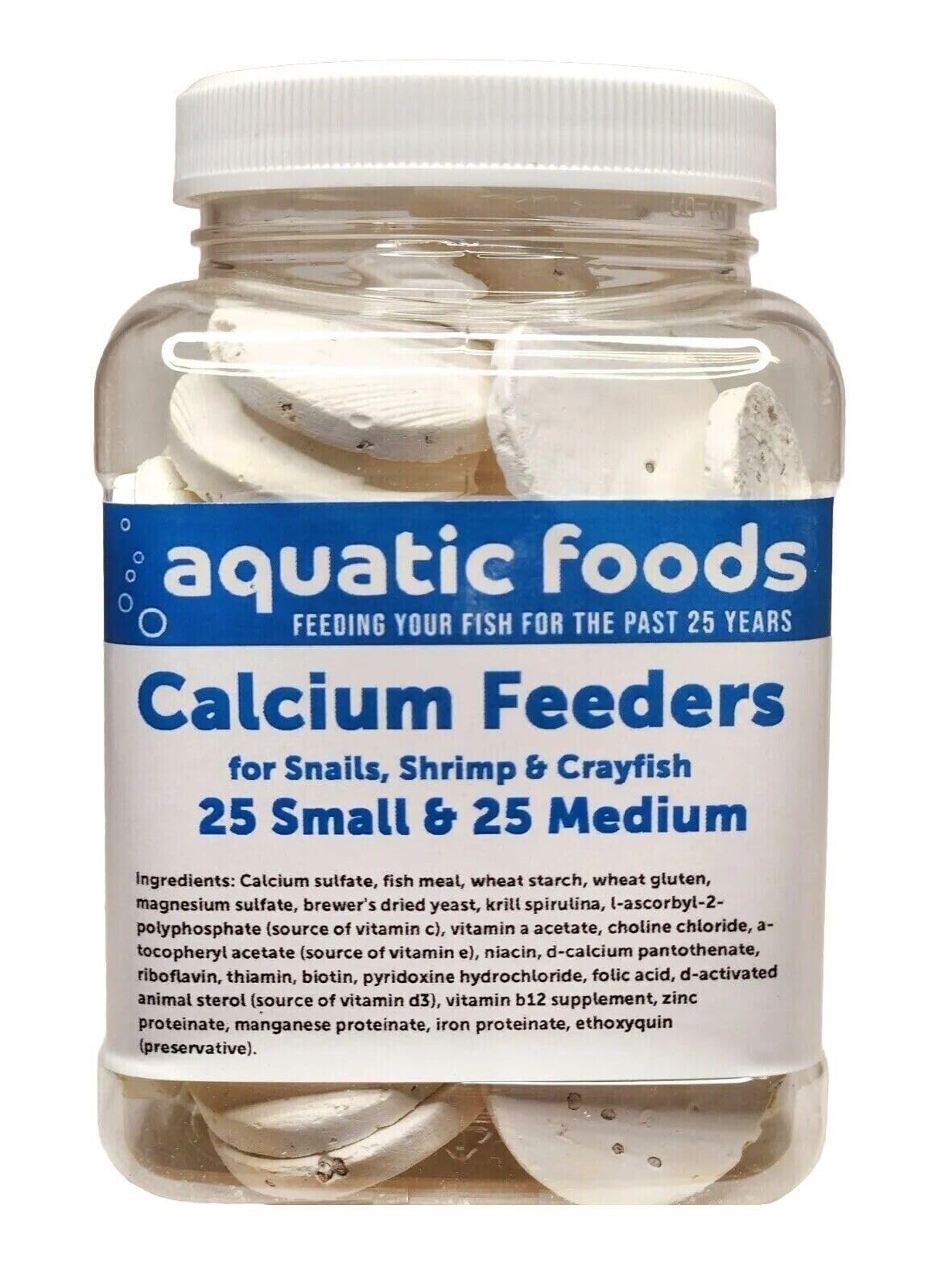 Discos calcio Aquatic Foods Inc. para gambas, mejoran color y nutrición