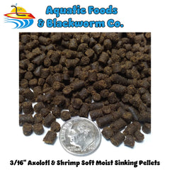 Pellets de salmón Rangen para axolotls, proteína de alta calidad para la dieta.