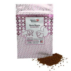 Aquatic Provisions Betta Staple, pellets flotantes de 1mm, fáciles de ingerir para bettas.