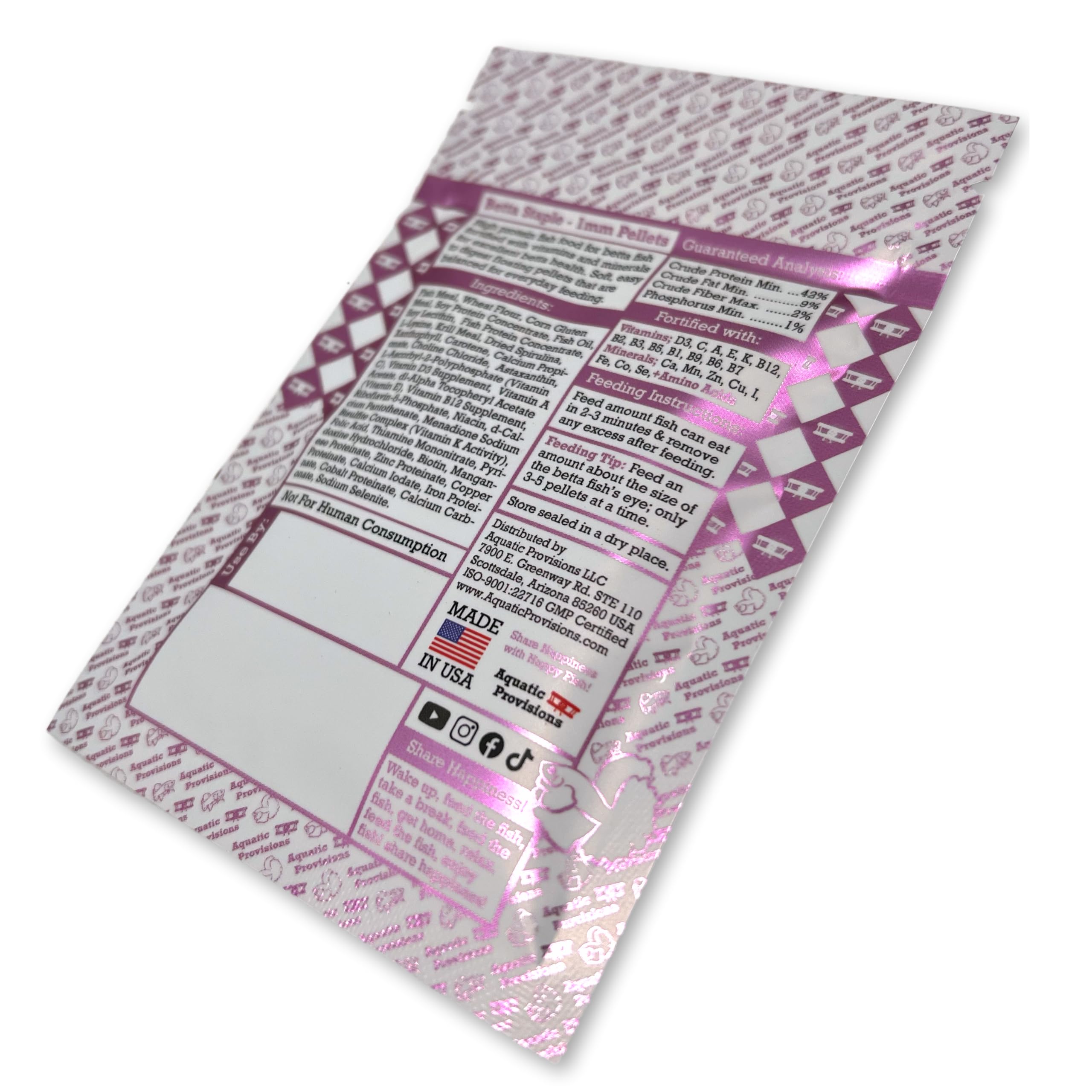 Aquatic Provisions Betta Staple, textura suave que facilita la alimentación diaria.