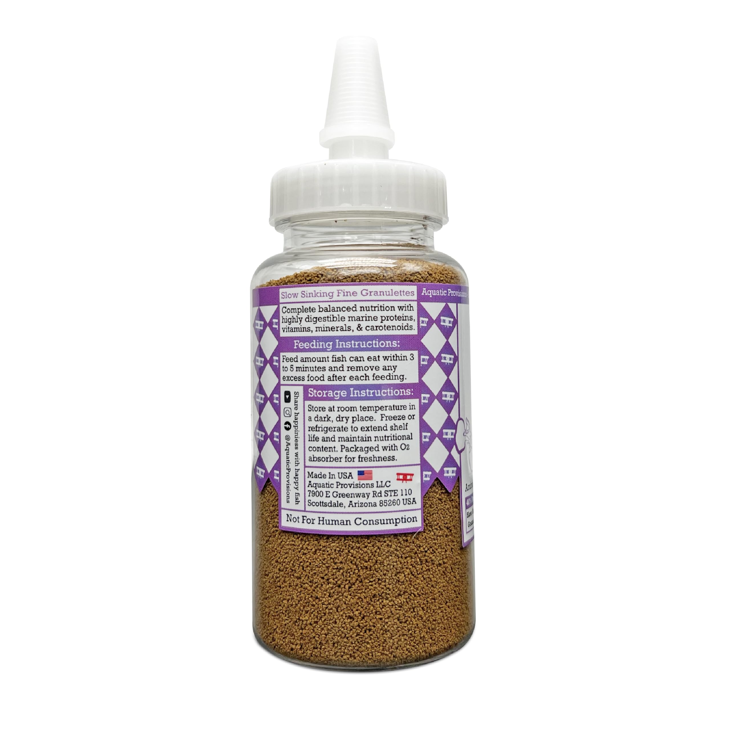 Granulettes pequeños ofrecen digestión suave y nutrición balanceada para guppies