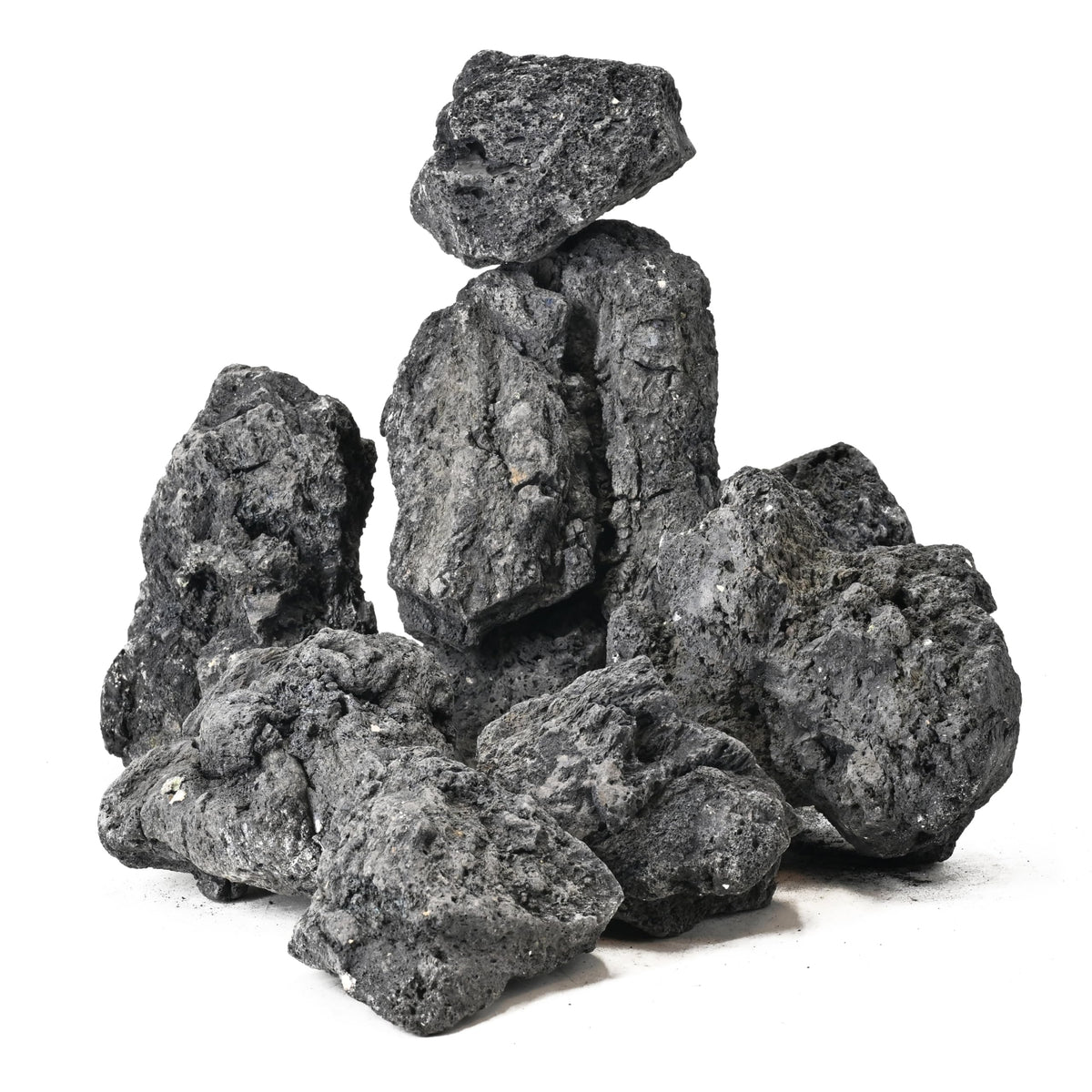 Piedras de lava volcánica AQUATIS para acuario, favorecen flujo de agua y estética natural.