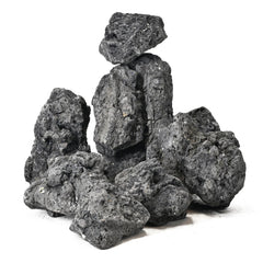 Piedras de lava volcánica AQUATIS para acuario, favorecen flujo de agua y estética natural.