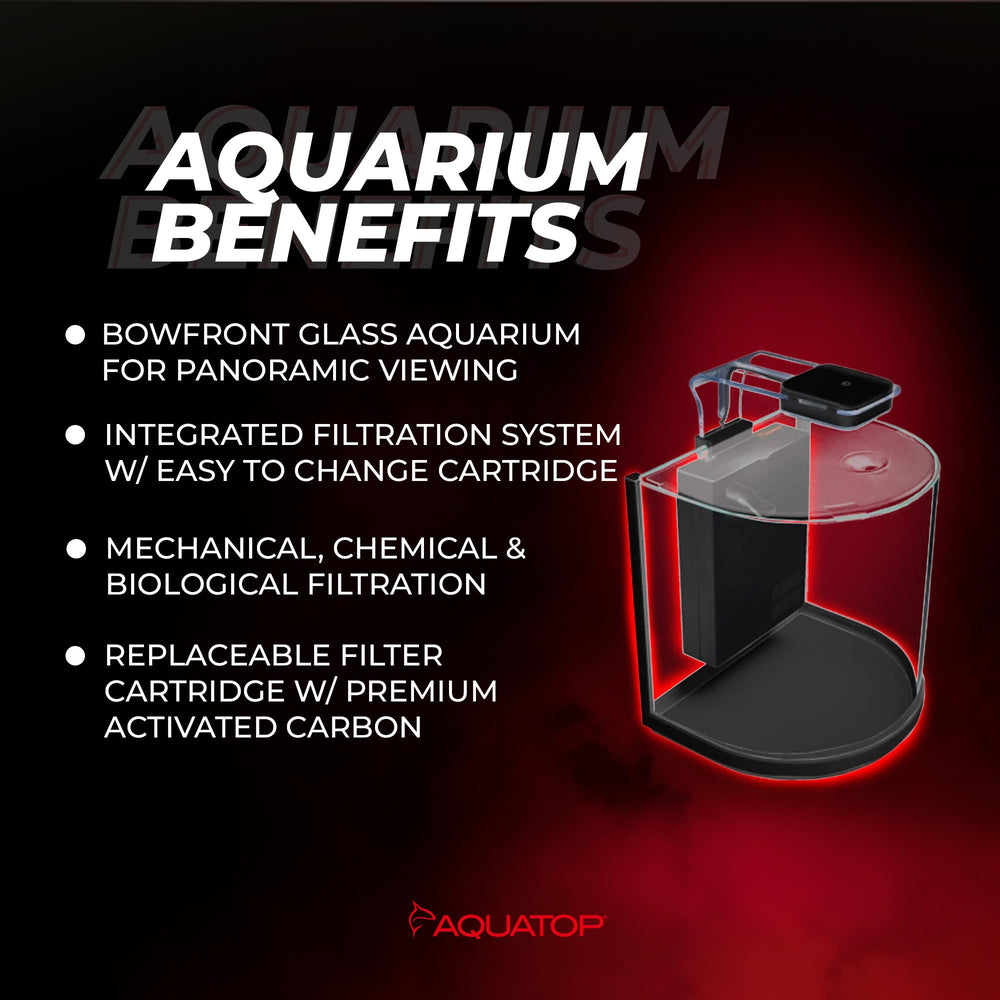 Acuario Aquatop Pisces con Filtro Integrado 53 galones por hora para agua clara.