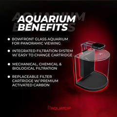 Acuario Aquatop Pisces con Filtro Integrado 53 galones por hora para agua clara.