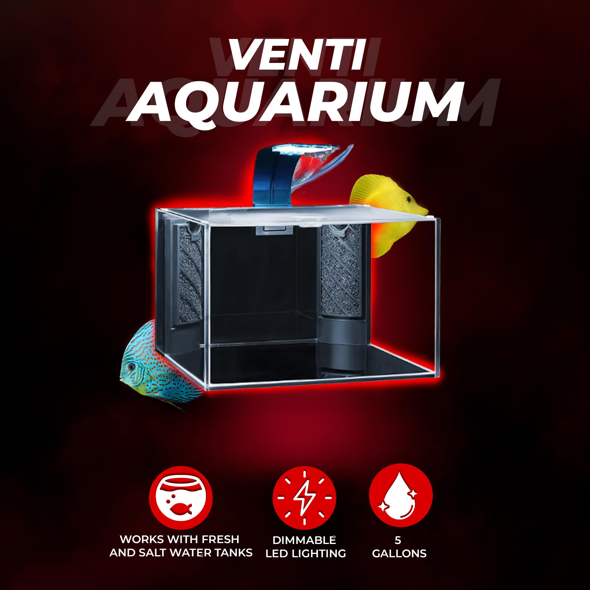 Kit todo en uno Aquatop Venti para empezar un acuario de agua dulce.