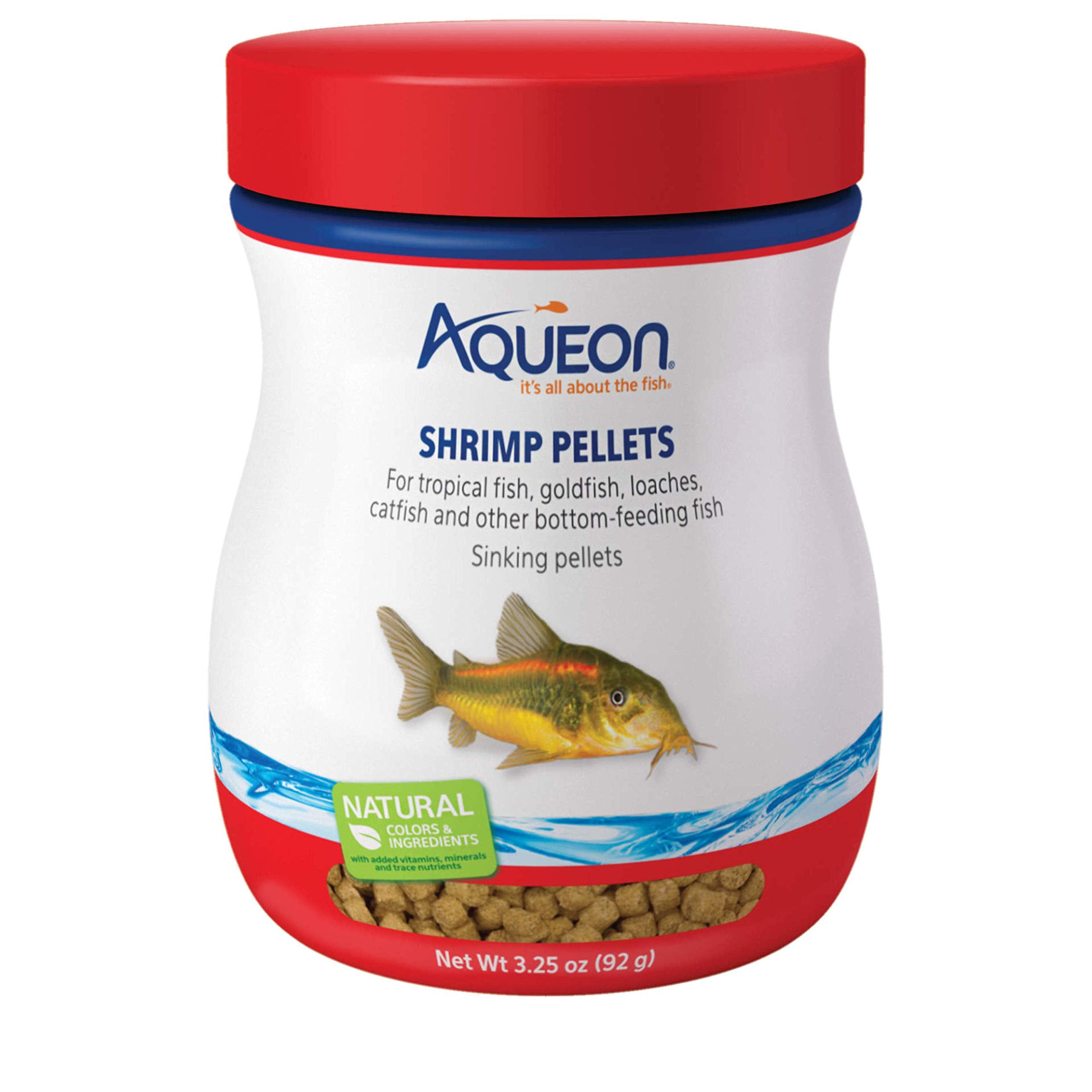 Aqueon Pellets sumergibles para gambas, alimento constante para peces de fondo