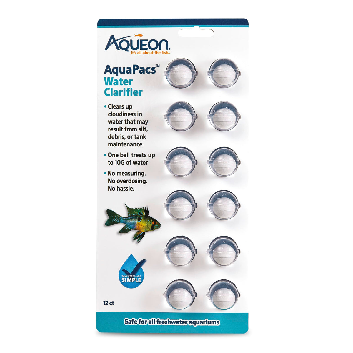 Aqueon AquaPacs bola clarificadora mejora la claridad del agua del acuario.