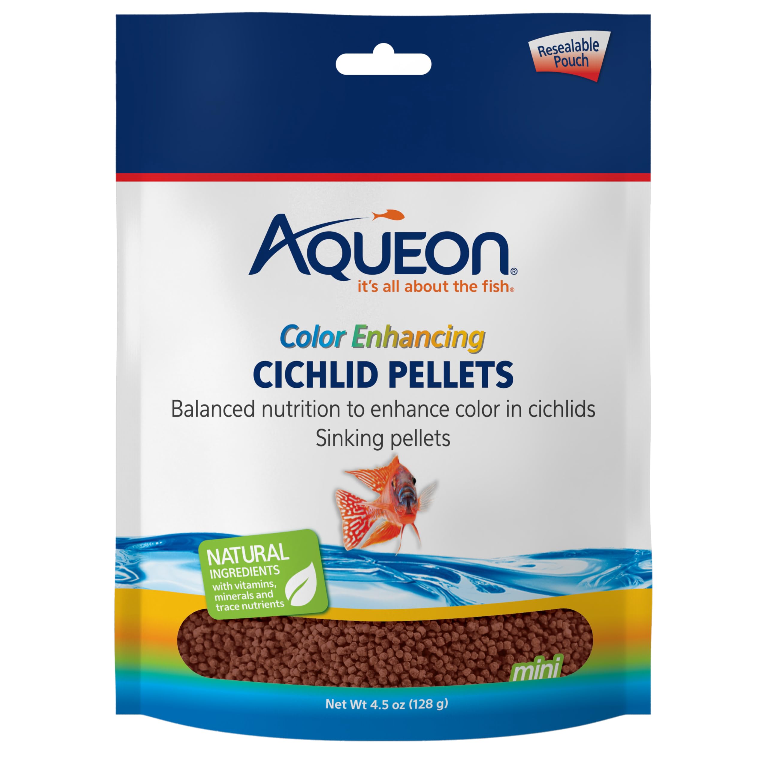 Aqueon Cichlid Color Realza Gránulos de 1.5 mm que intensifican colores