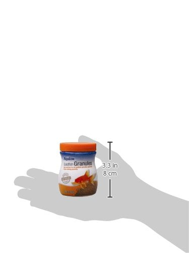 Aqueon granulos pez dorado 3oz bote visualización: envase compacto y fresco.