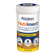 Aqueon Nutrinsect envase de copos tropicales, alimento completo para peces