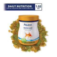 Aqueon pez dorado: ingredientes naturales y vitaminas para nutrición equilibrada.