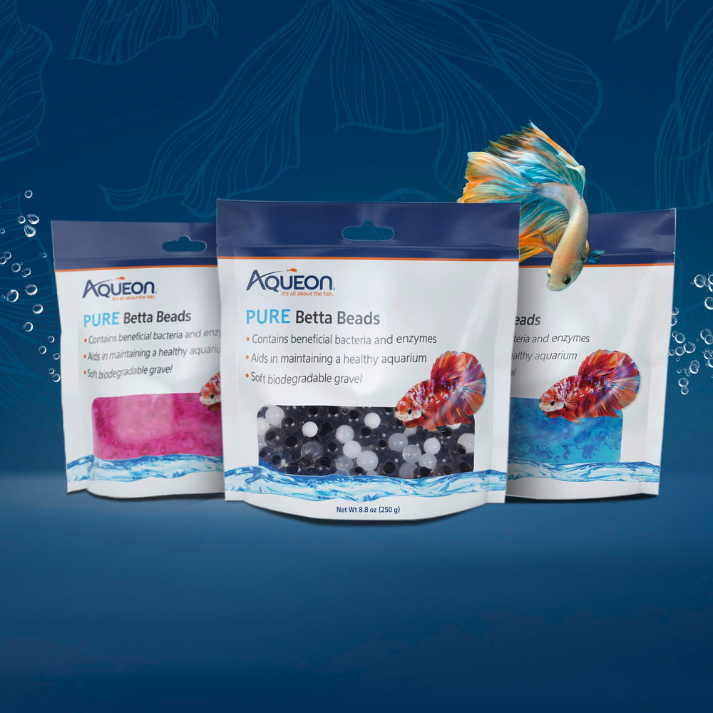Aqueon PURE Betta Beads con bacterias beneficiosas para balance del acuario
