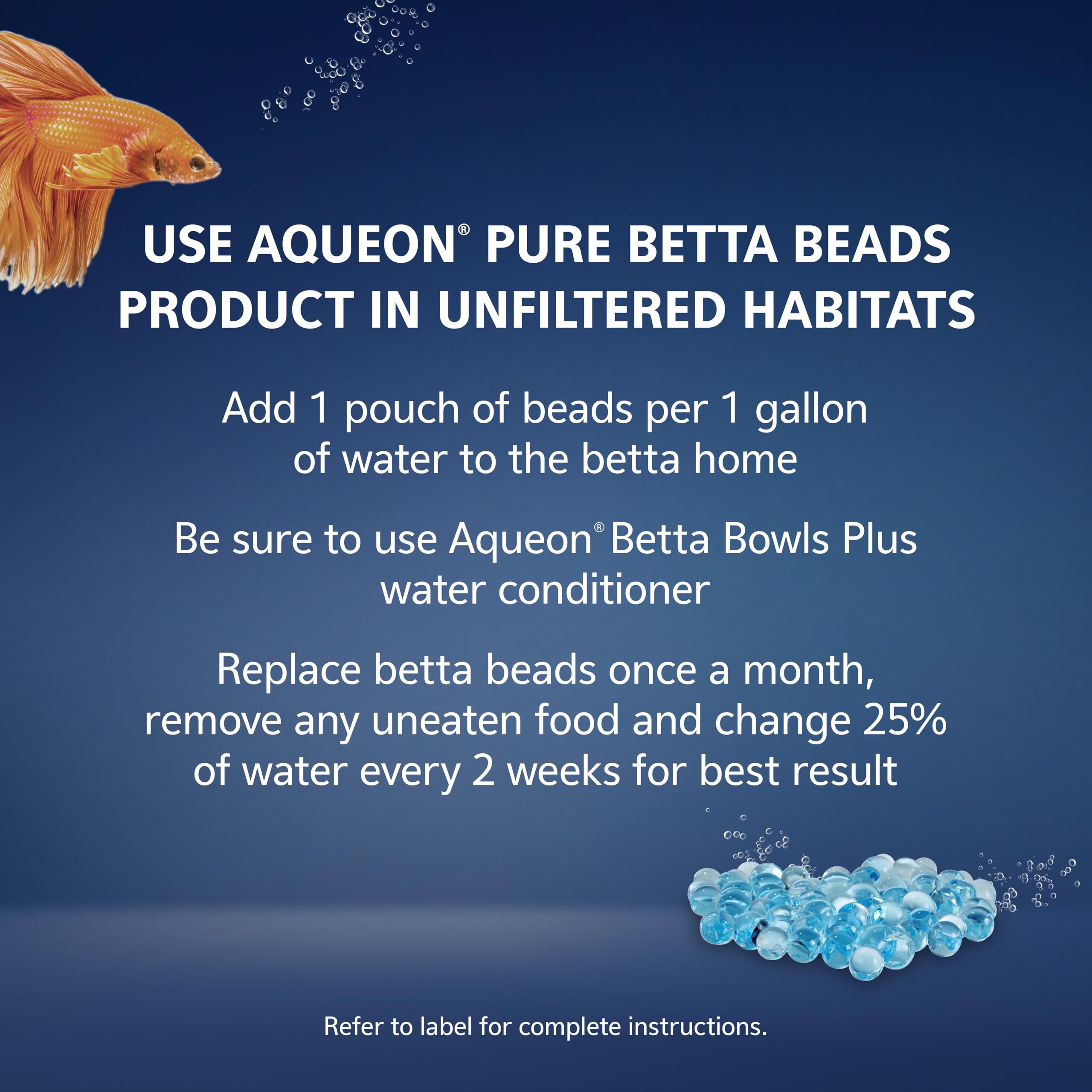 Aqueon PURE Betta Beads rosa, opciones brillantes para divertir al pez