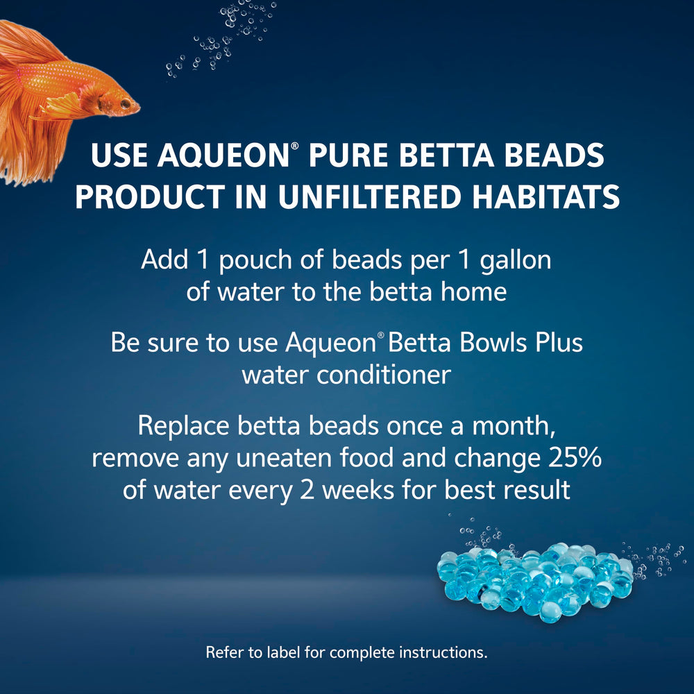 Aqueon PURE Betta Beads rosa, opciones brillantes para divertir al pez