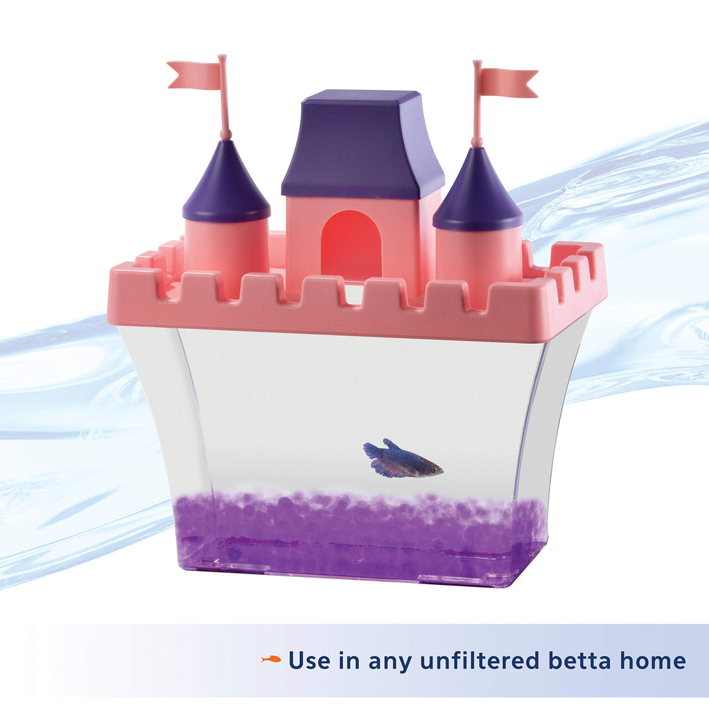 Aqueon Pure Betta Beads morado: cambia a agua suave cuando sea necesario.