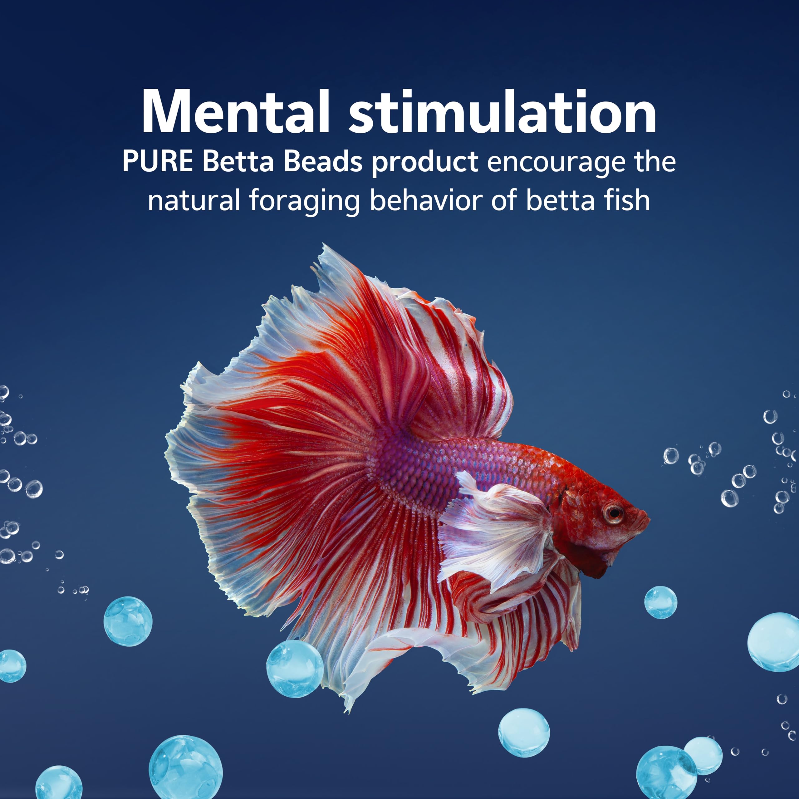 Aqueon PURE Betta Beads en juego interactivo para betta, estimulan actividad natural
