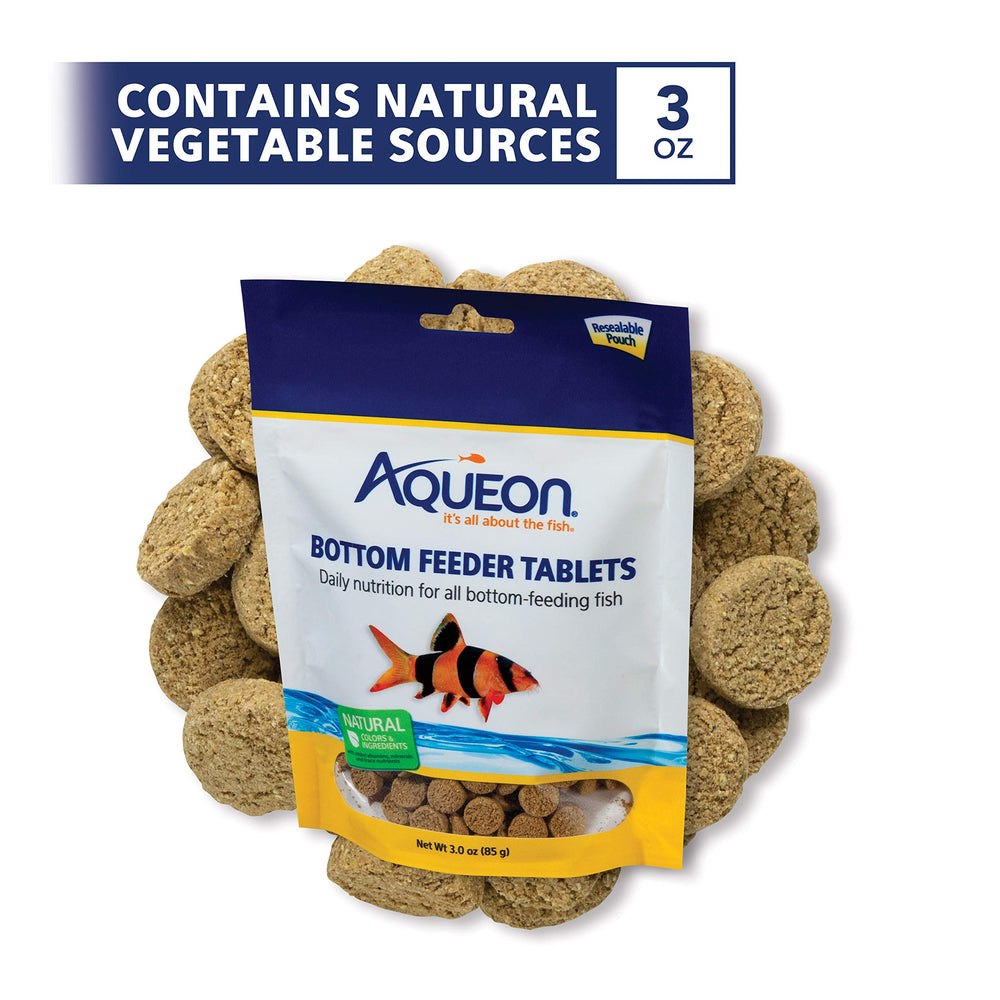 Tabletas Aqueon Bottom Feeder con hundimiento suave para alimentación gradual.