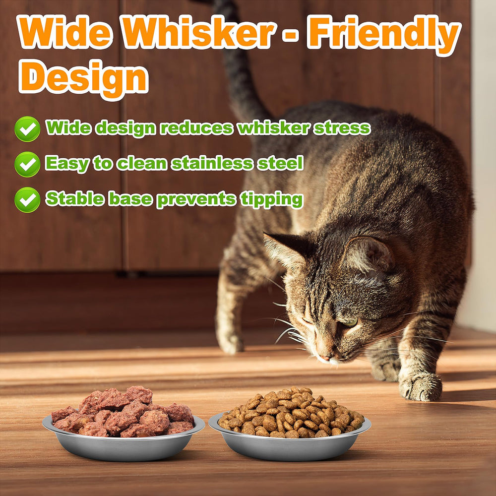 ARGCONNER tazones con diseño bajo para gatos, evitando fatiga de bigotes.