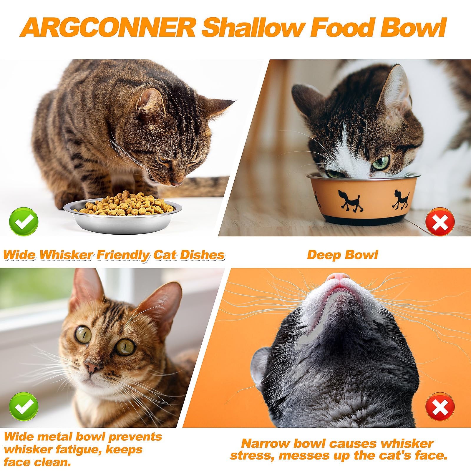 Tazones ARGCONNER para mascotas pequeñas, tamaño cómodo para comer.