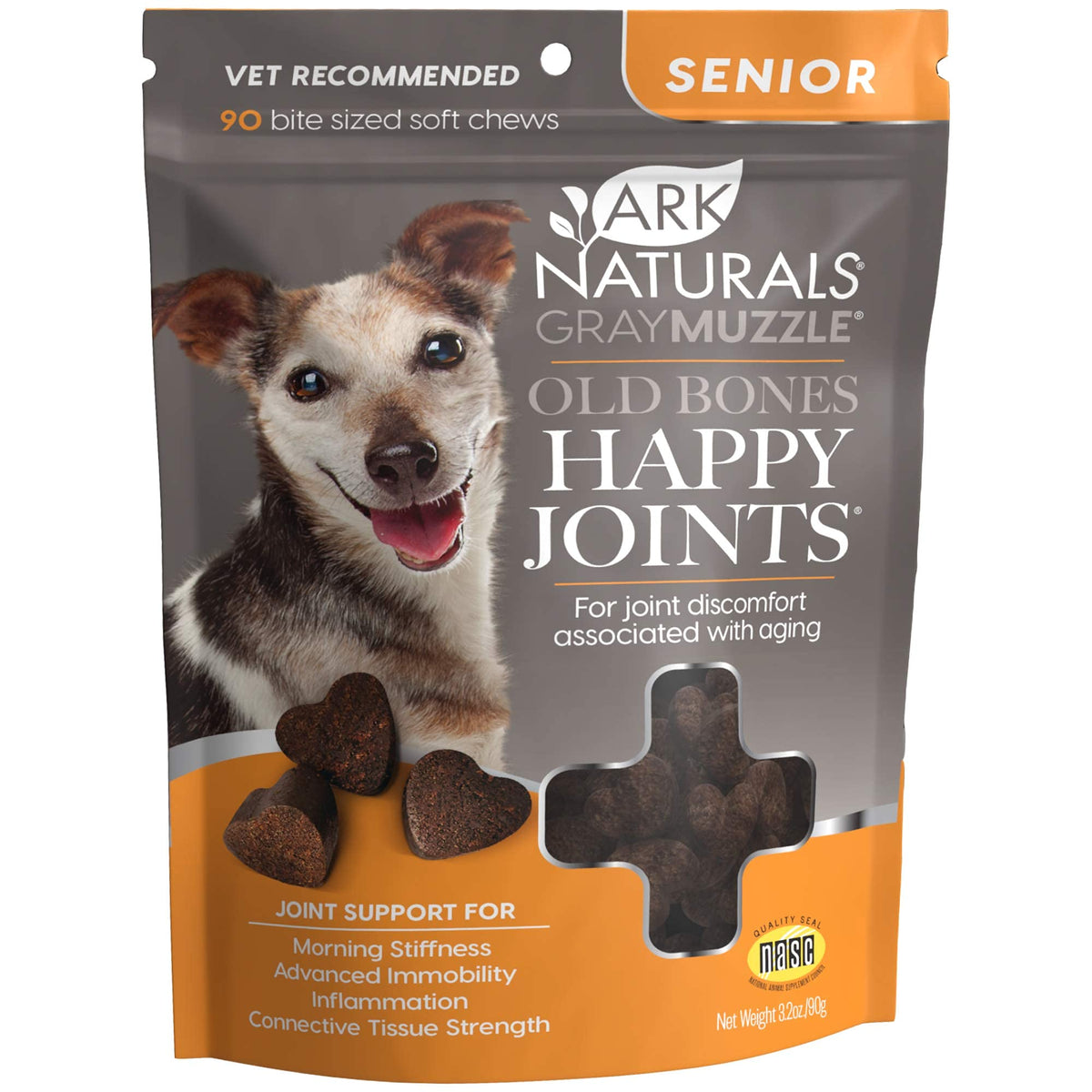 ARK NATURALS Gray Muzzle empaque, apoyo a la movilidad de perros mayores.