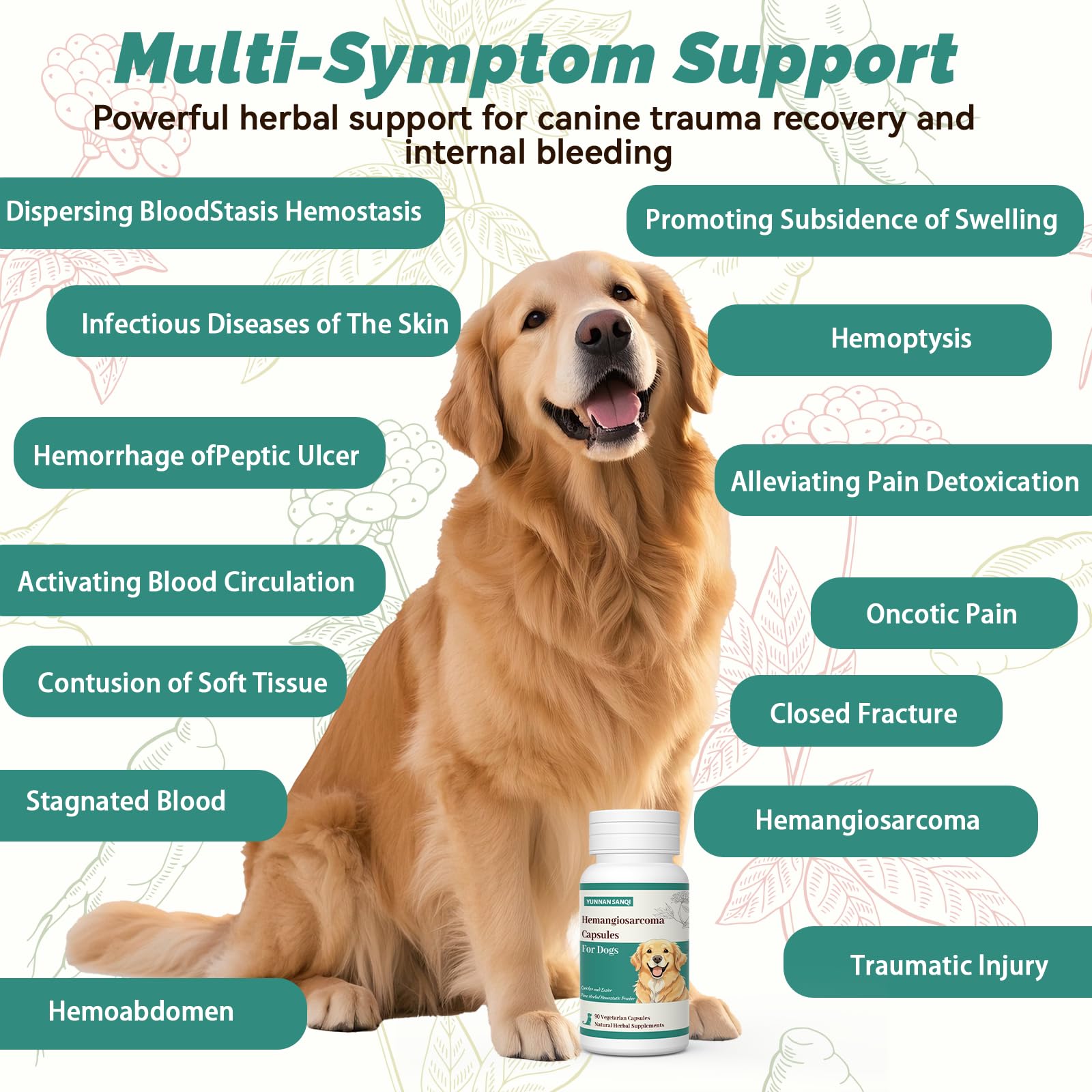 Envase-caja de Arlistatmax Yunnan Sanqi, almacenamiento seguro para perros.